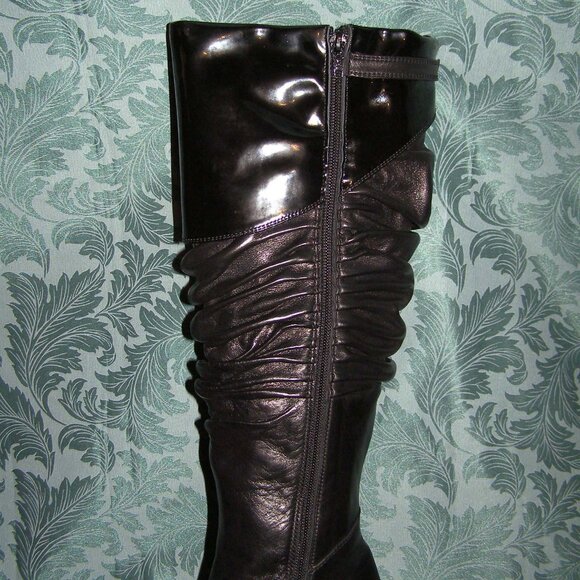 🔥 NEW size 8.5-9/39 Giorgio Nevi Black Leather Boots Knee High - Picture 6 of 13
